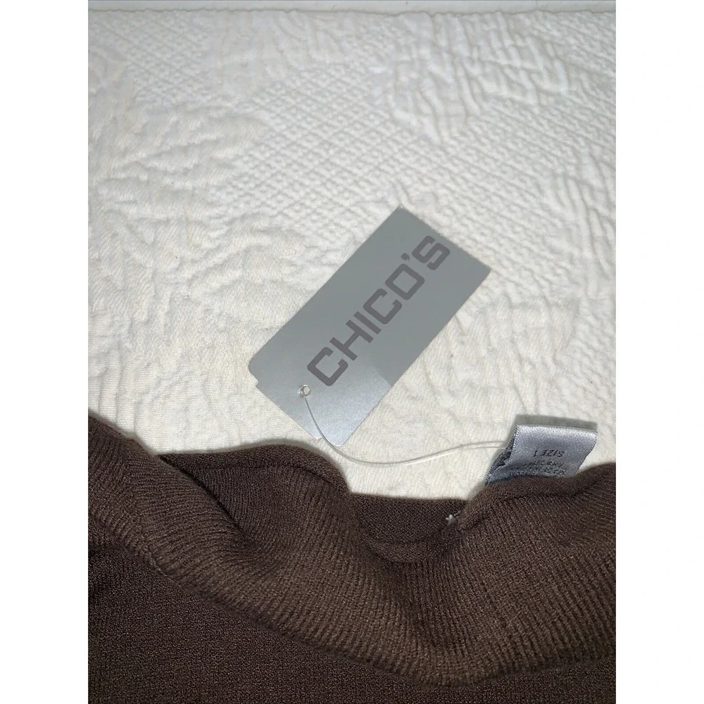 Chico's‎ women's size 1 brown short sleeve open sweater Hayworth cardigan NWT